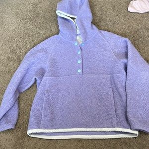Outdoor Voices Megafleece Snap up Hoodie Light Purple